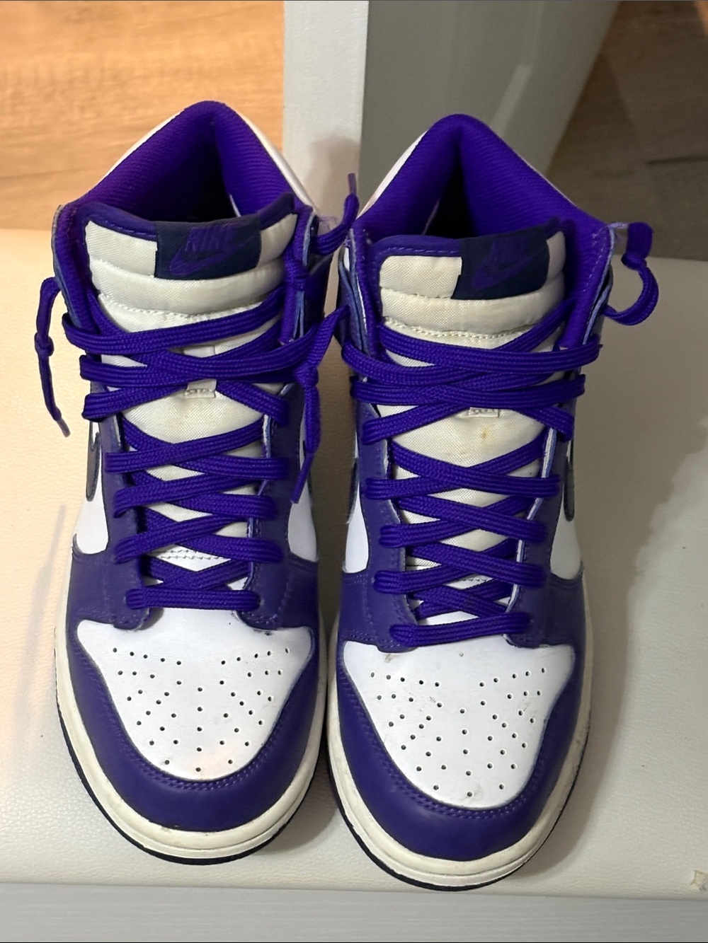 Nike Women's High-Top Sneakers in White and Purple